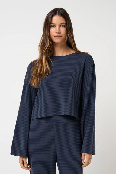 Travis Matthew - Coastal Rib Long Sleeve Top - Navy Blazer - Front