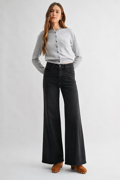 Letters to Juliet - Paola Wide Leg - Washed Black - Front