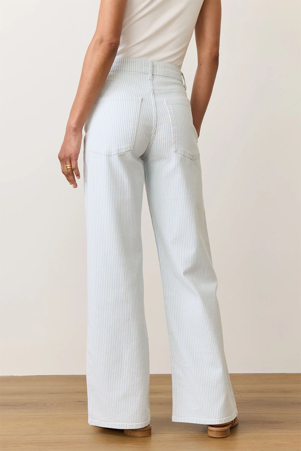 Marine Layer - Charlie Wide Leg Pant - Railroad Stripe - Back
