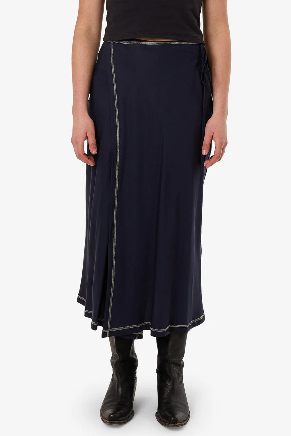 Thrills - Contour Midi Skirt - Peacoat - Front