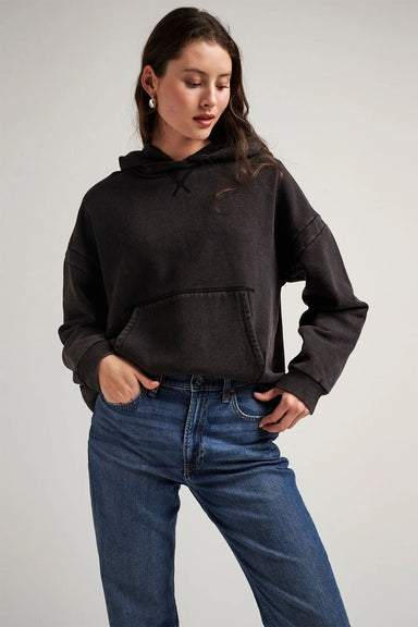 Richer Poorer - Recycled Fleece Hoodie - Mineral Black - Front