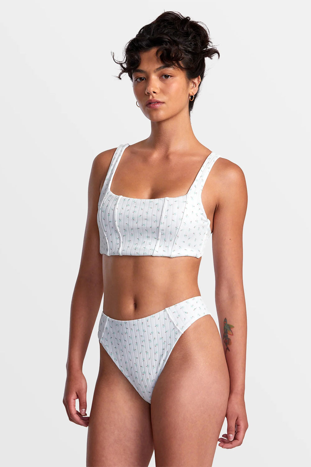 RVCA - Pointe High Rise Cheeky - White - Side