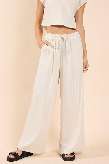 Sadie & Sage - Sugarloaf Elastic Waist Pants - Oatmeal - Front