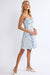 Sage the Label - Garden Delights Mini Dress - Light Blue Ivory - Side