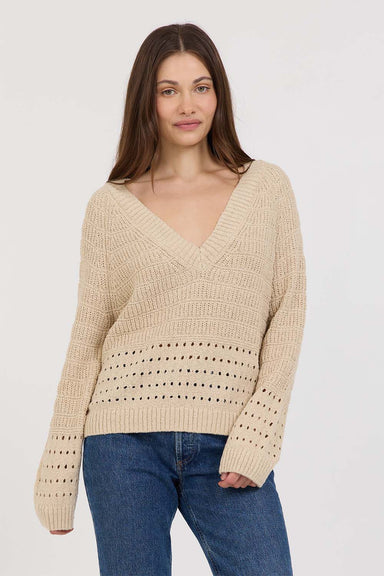 Stitches & Stripes - Rudy V Neck Pullover - Barley