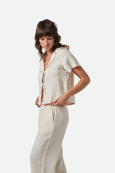 Brixton - Wandering Tie Top - Off White - Side