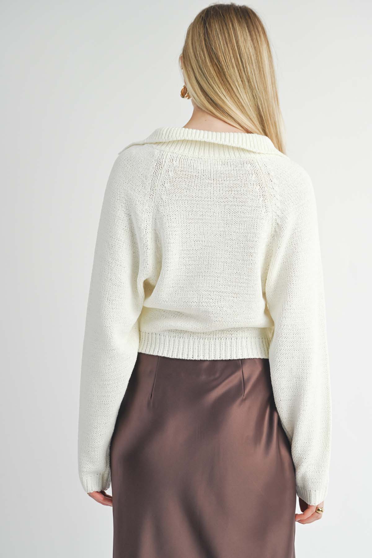 Sage the Label - Scarlet Collared Sweater - Ivory - Back