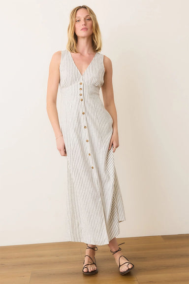 Marine Layer - Camila Maxi Dress - Cream/Navy Stripe - Front