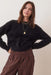 Marine Layer - Eyelash Cropped Crew - Black - Front