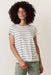 Marine Layer - Stripe Swing Crew Tee - Navy/White Stripe - Front