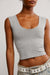 Free People - Clean Lines Muscle Cami - Heather Grey - Detail