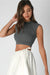 Nikibiki - Exposed Seam Crop Top - Black Pearl - Side