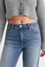 Good American Soft Tech True Straight Jean in Crestview — Waistband detail view