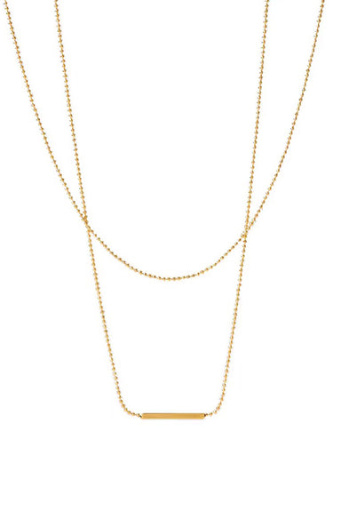 Pearl of the West - Tia Double Bead Necklace - GP Stainless