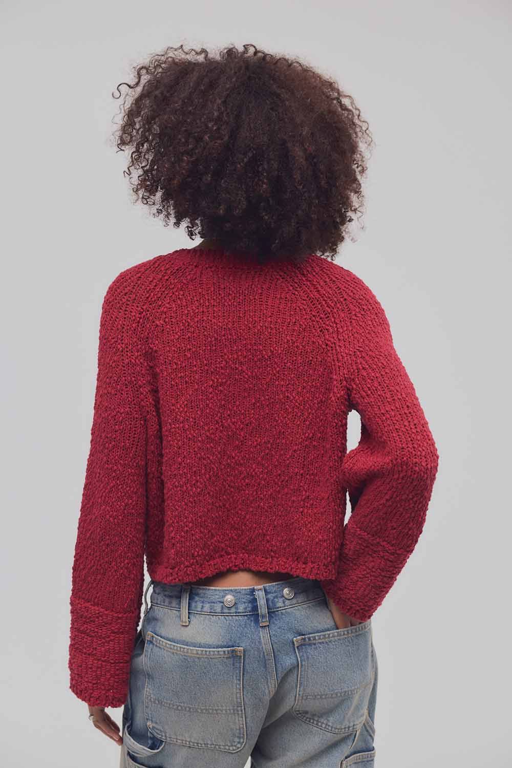 Free People - Heartland Pullover - Richest Red - Back
