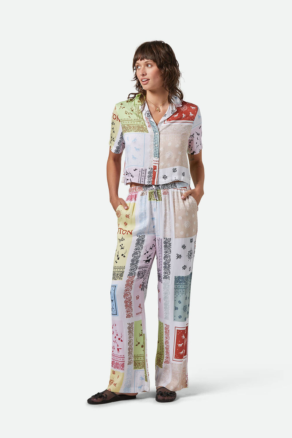 Brixton - Silky SS Bowling Button Down - Multi  Color Bandana