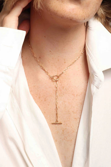 Marrin Costello - Supreme Lariat Necklace - Gold - Model