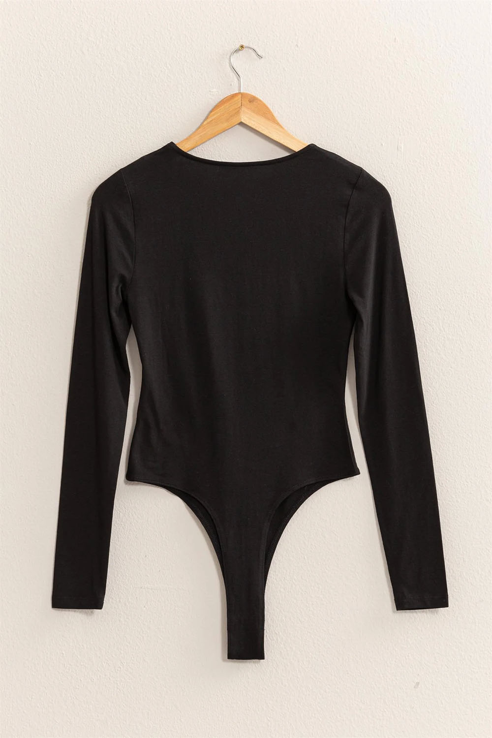 Double Zero - Knitted LS Bodysuit - Black - Back