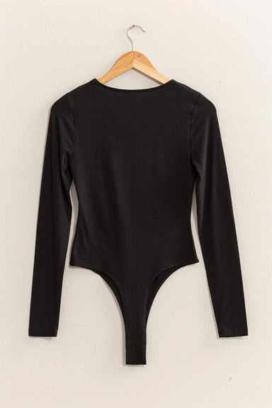 Double Zero - Knitted LS Bodysuit - Black - Back