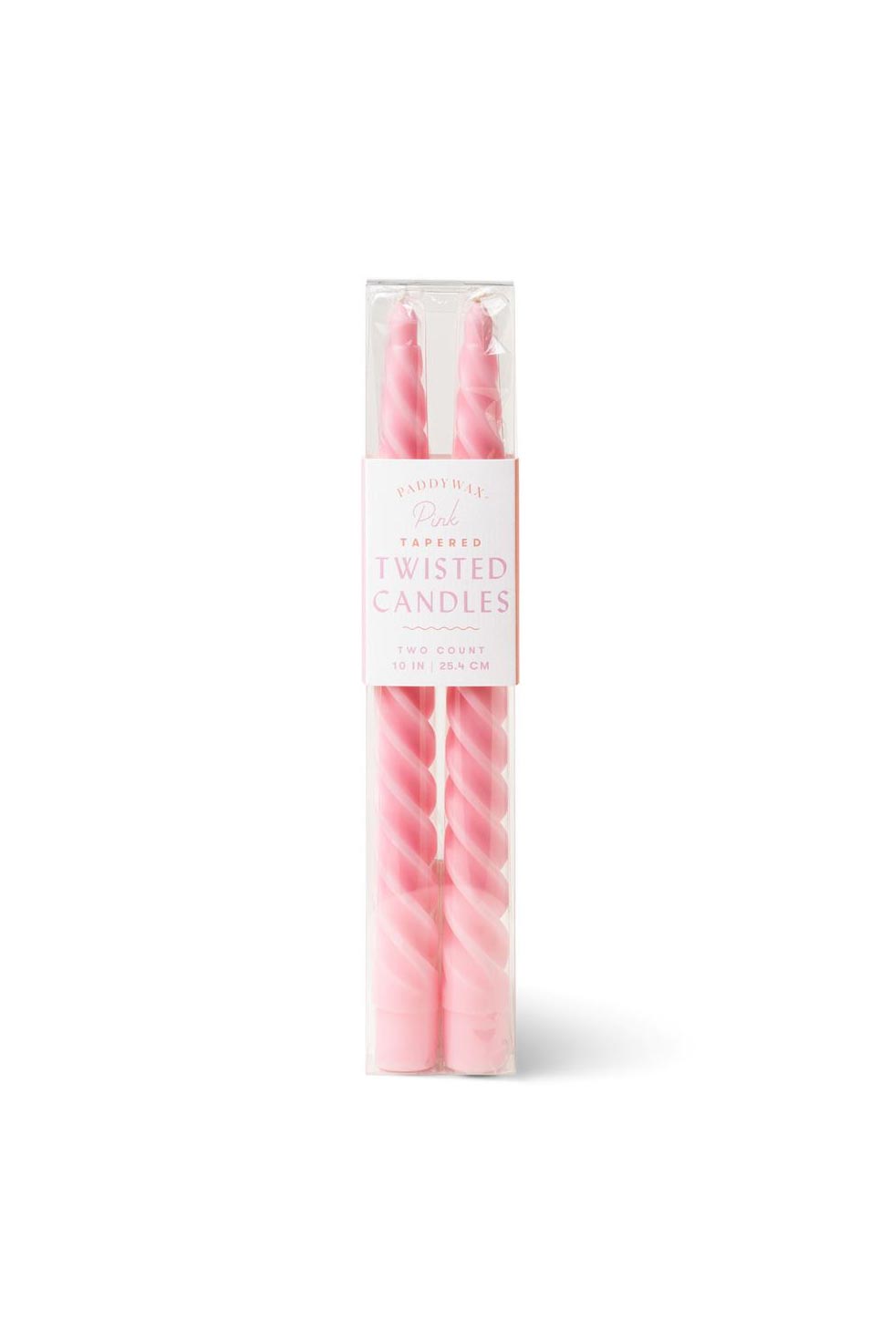 TWISTED TAPER 10" BOXED CANDLES Pink