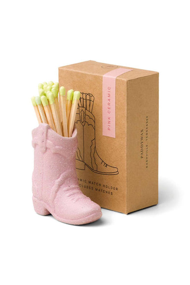Paddywax - Cowboy Boot Match Holder - Pink/Lime Green - Front