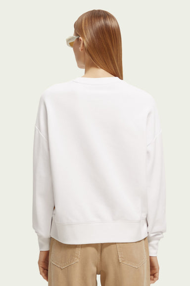 Scotch & Soda - Loose Fit Crewneck Sweater - White - Back