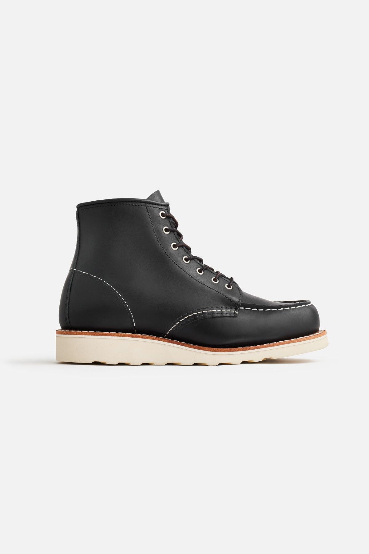 Red Wing - 6 Inch Moc Toe - Black/White - Side