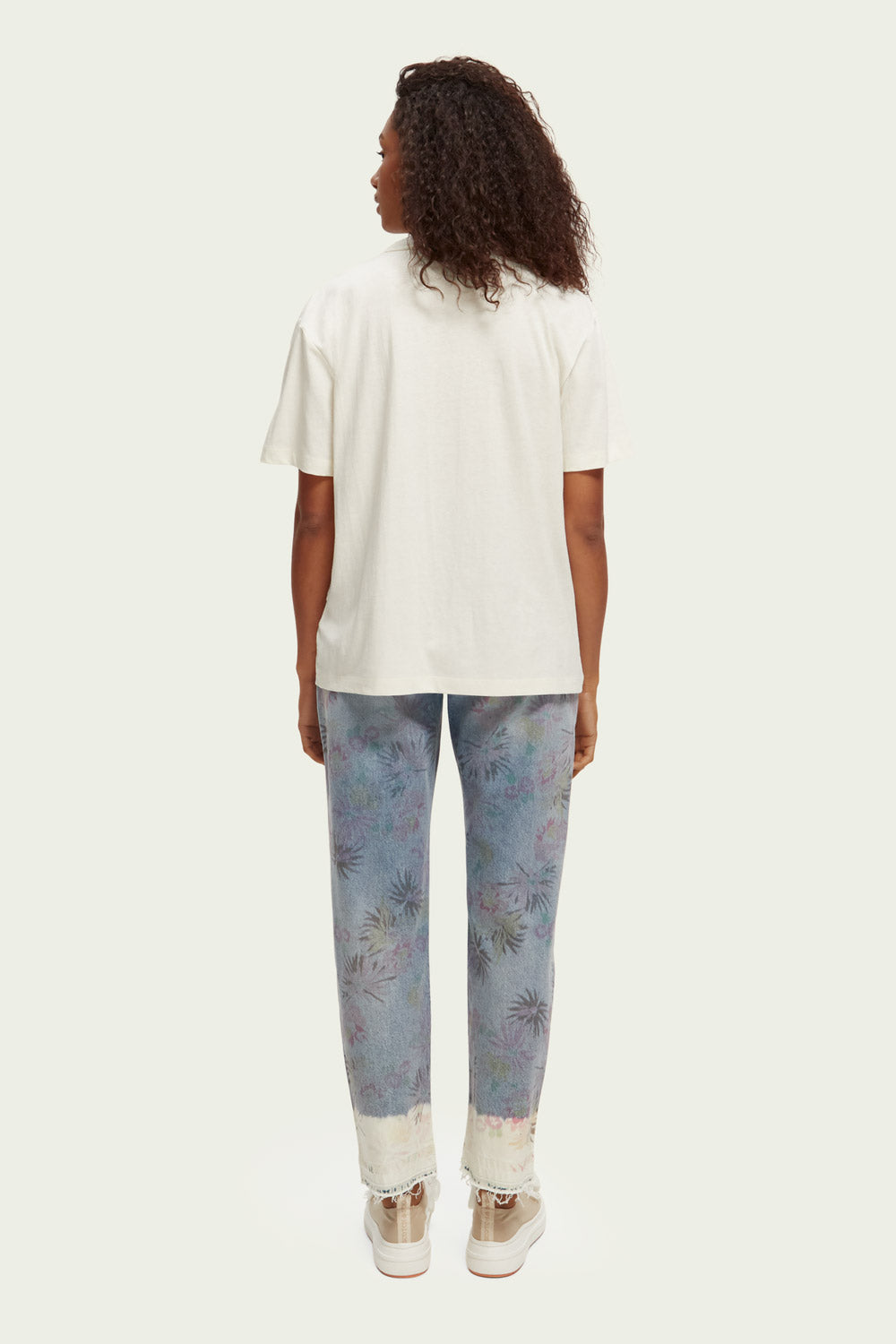 Scotch & Soda - Embroidered Loose Fit Tee - Vanilla White - Back