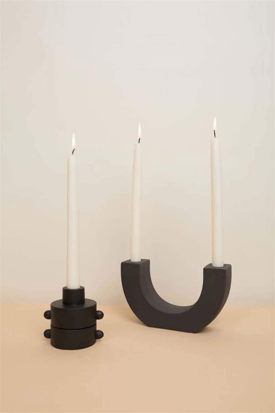 Paddywax - Black Speckled U-Shaped Ceramic Taper Holder