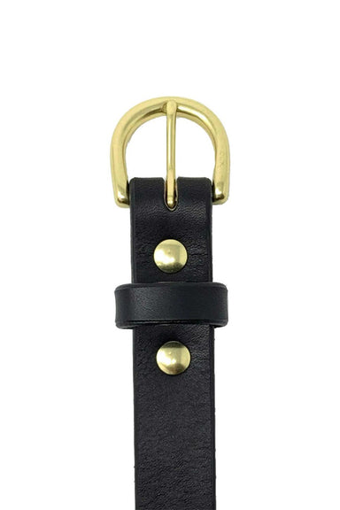 Last State Leather - Everyday 1" Belt - Black/Brass - Front