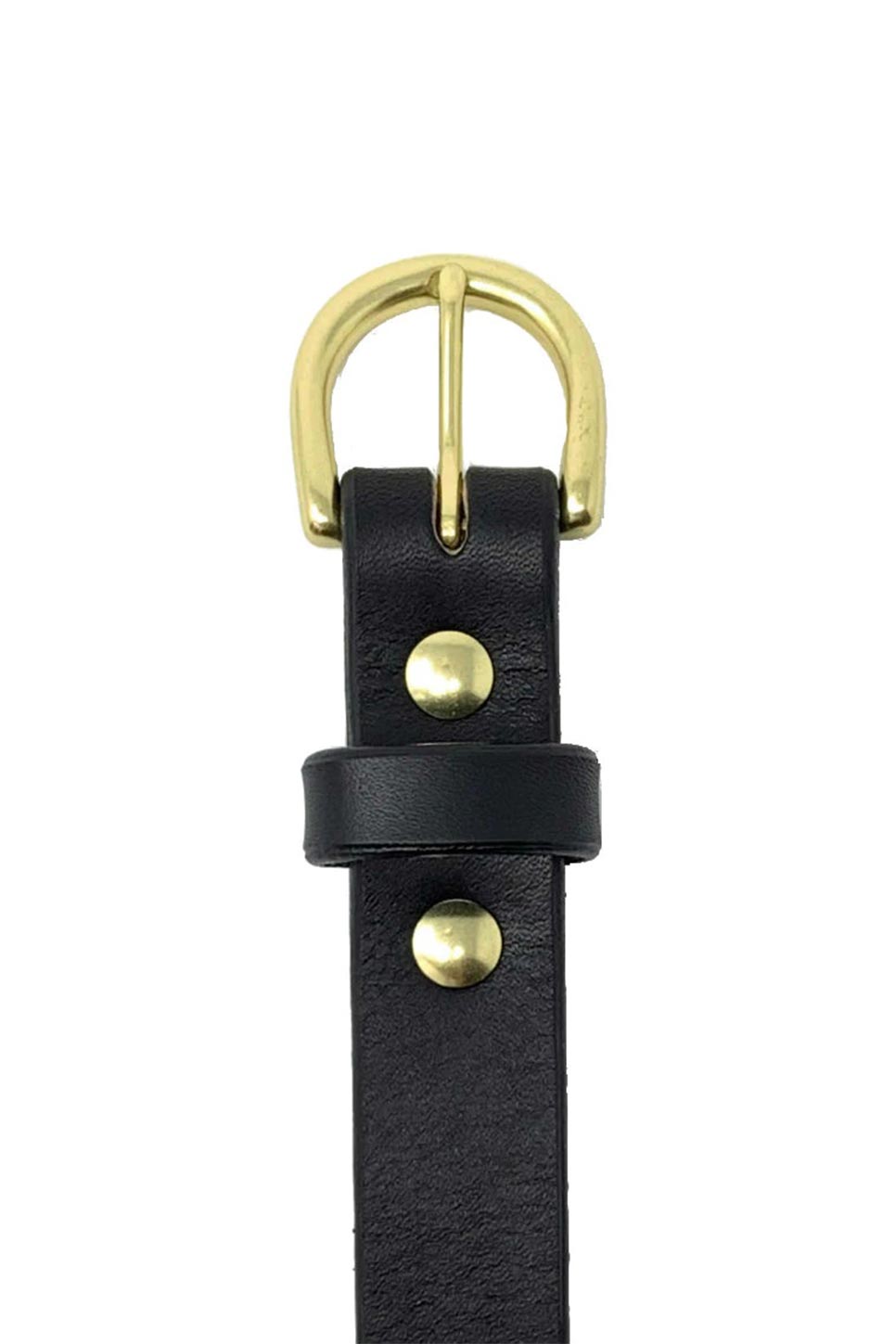 Last State Leather - Everyday 1" Leather Belt - Black/Brass - Front