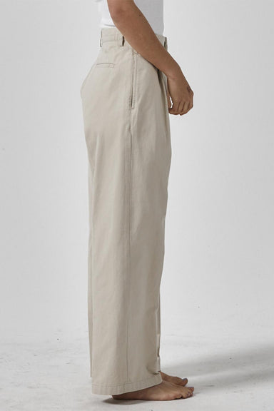 Thrills - Ivy Mid Rise Pleated Pant - Parchment - Side