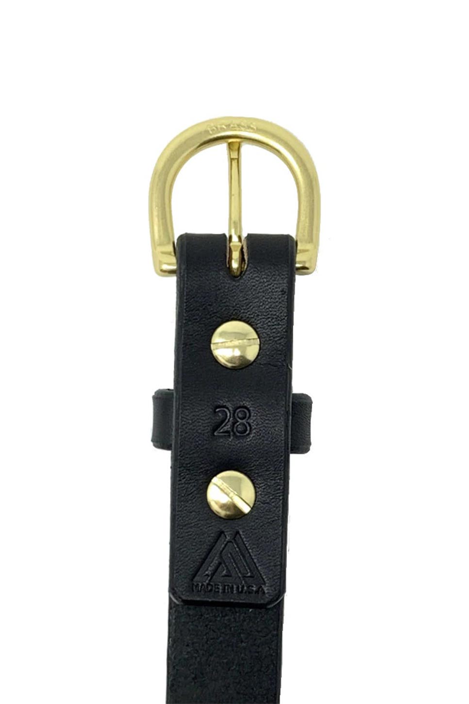 Last State Leather - Everyday 1" Leather Belt - Black/Brass - Back