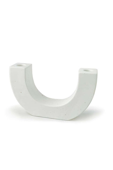 Paddywax - White Specked U-Shaped Ceramic Taper Holder