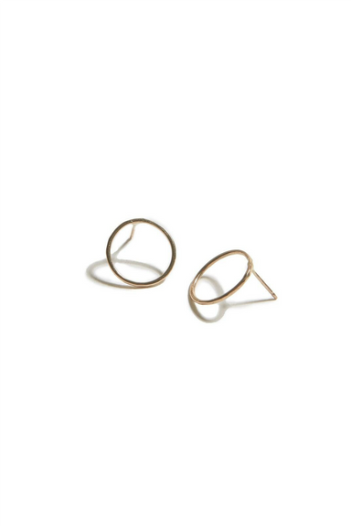 Able - Hammered Circle Earrings - Gold
