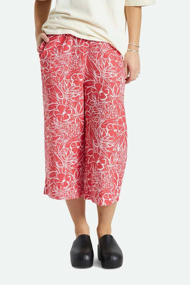 Brixton - Indo Linen Wide Leg Pant - Aloha Red - Front