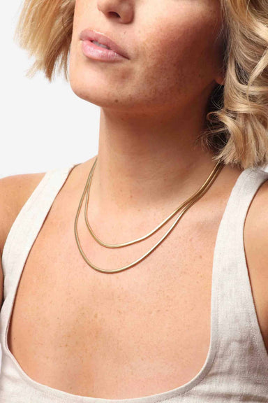 Marrin Costello - Ramsey Layered Necklace - Gold - Model