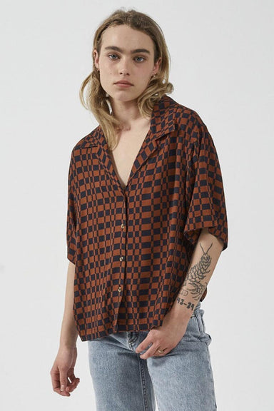 Thrills - Revel Bowling Shirt - Navy - Front