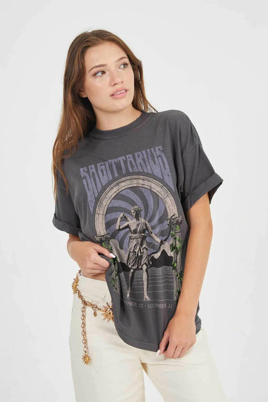 Girl Dangerous - Sagittarius Band Boyfriend Tee - Vintage Black