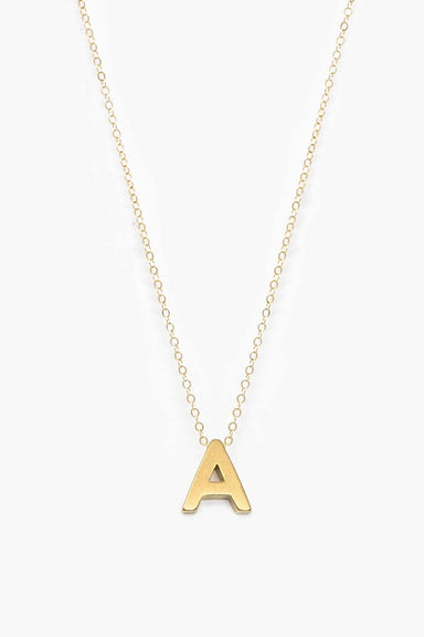 Able -  Letter Charm Necklace - Gold A