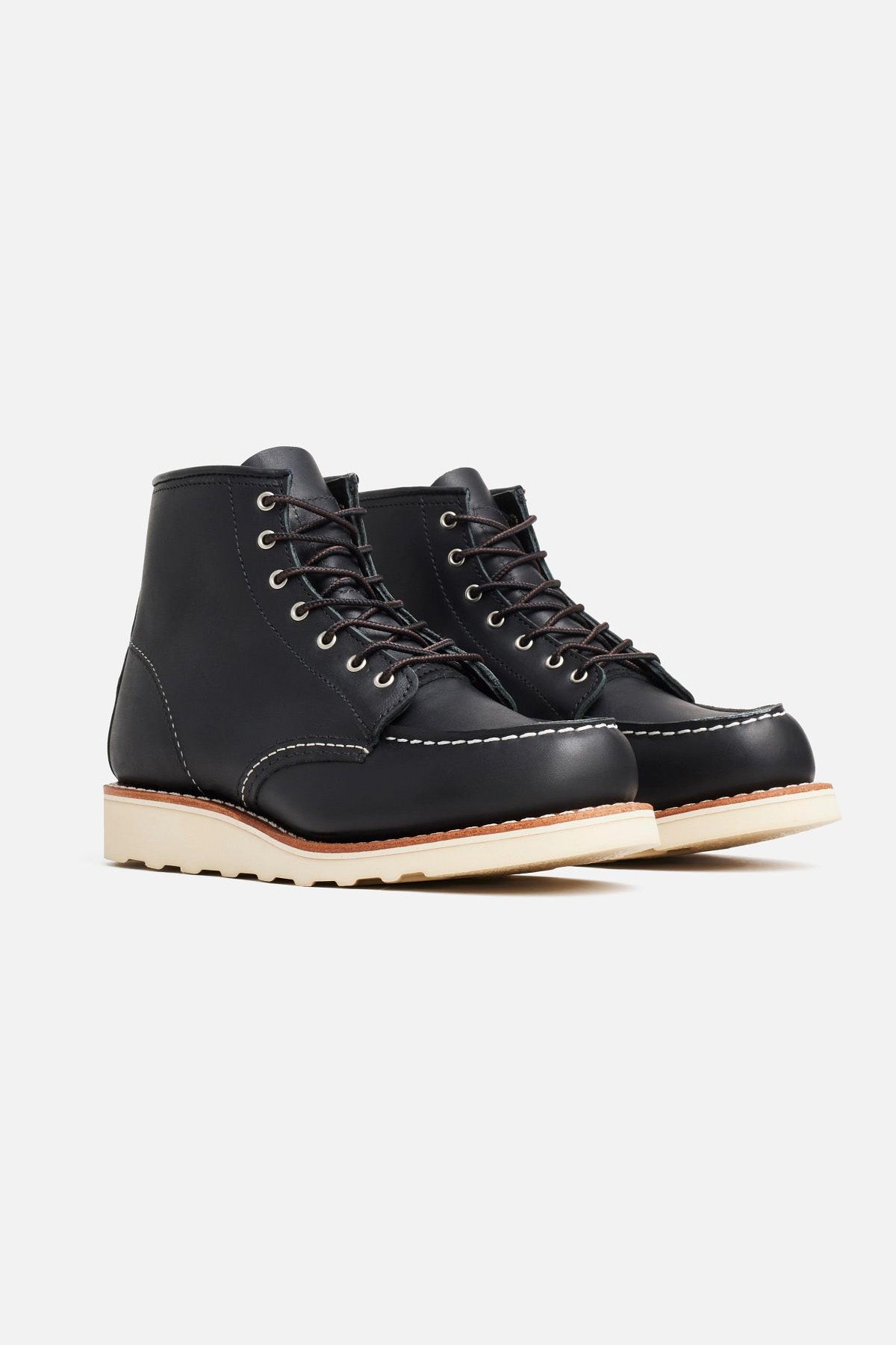 Red Wing - 6 Inch Moc Toe - Black/White - Profile