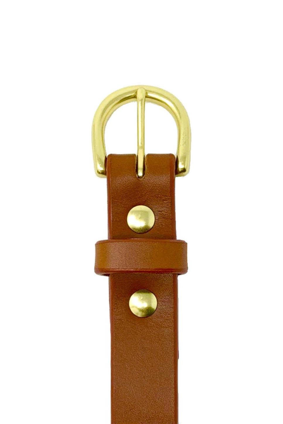 Last State Leather - Everyday 1" Leather Belt - Chestnut/Brass - Front