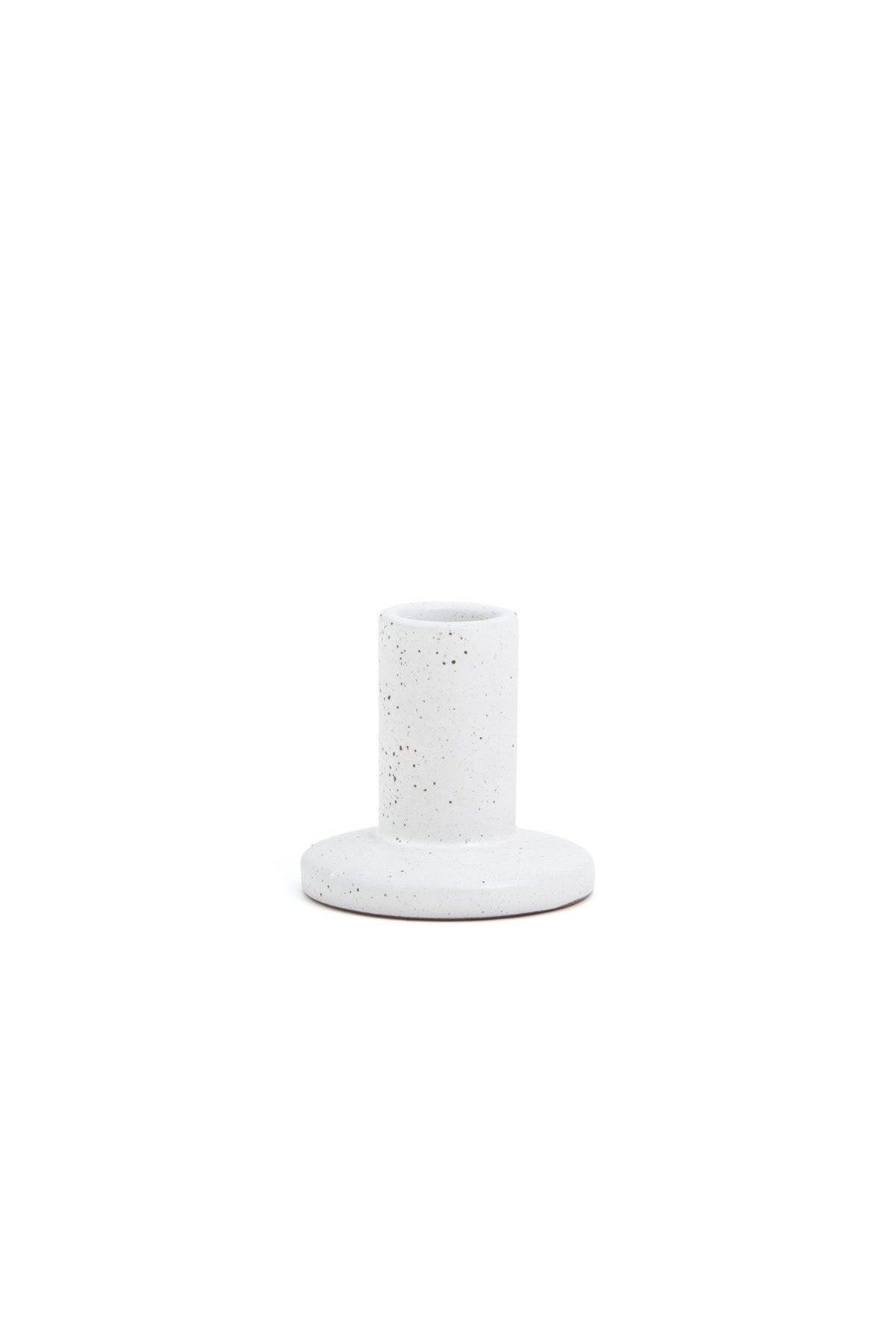 paddywax 2.9in tall taper holder white speckled
